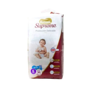Pañales Huggies Supreme Pure & Natural E5 Unisex 36 Pzas