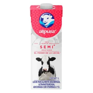 Leche Alpura Ultra Pasteurizada Semidescremada Lt