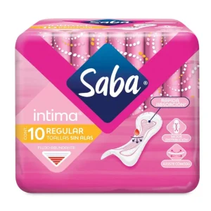 Toallas Femeninas Saba Íntima Regular Sin Alas 10 Pzas