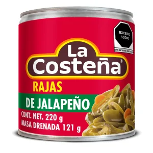 Chiles Jalapeños La Costeña En Rajas 220 Gr