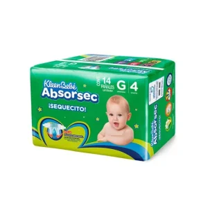 Pañales Absorsec Grande 14 Pzas