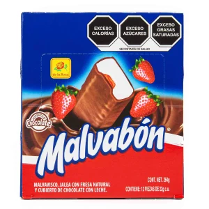 Chocolate De La Rosa Malvabon Fresa 12 Pz
