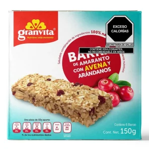 Barra de Avena Granvita Amaranto y Arándano 150 Gr