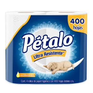 Papel Higiénico Pétalo Ultra Resistente 400 HD 4 Rollos