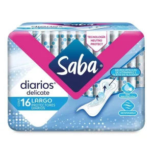 Toalla Femenina Saba Panty Diarios Largo 16 Pzas