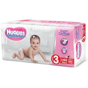 Pañales Huggies Ultraconfort E3 Niña 40 Pzas