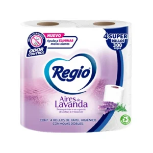 Papel Higiénico Regio Aires de Lavanda 300 HD 4 Rollos
