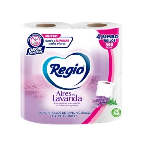 Papel Higiénico Regio Aires de Lavanda 500 HD 4 Rollos