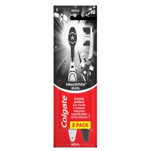 Cepillos Colgate Max White Carbón 2 Pack Pza