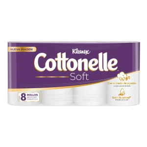Papel Higiénico Kleenex Cotton Soft 280 HD 8 Rollos