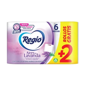 Papel Higiénico Regio Aires Lavanda 270HD 4 Rollos