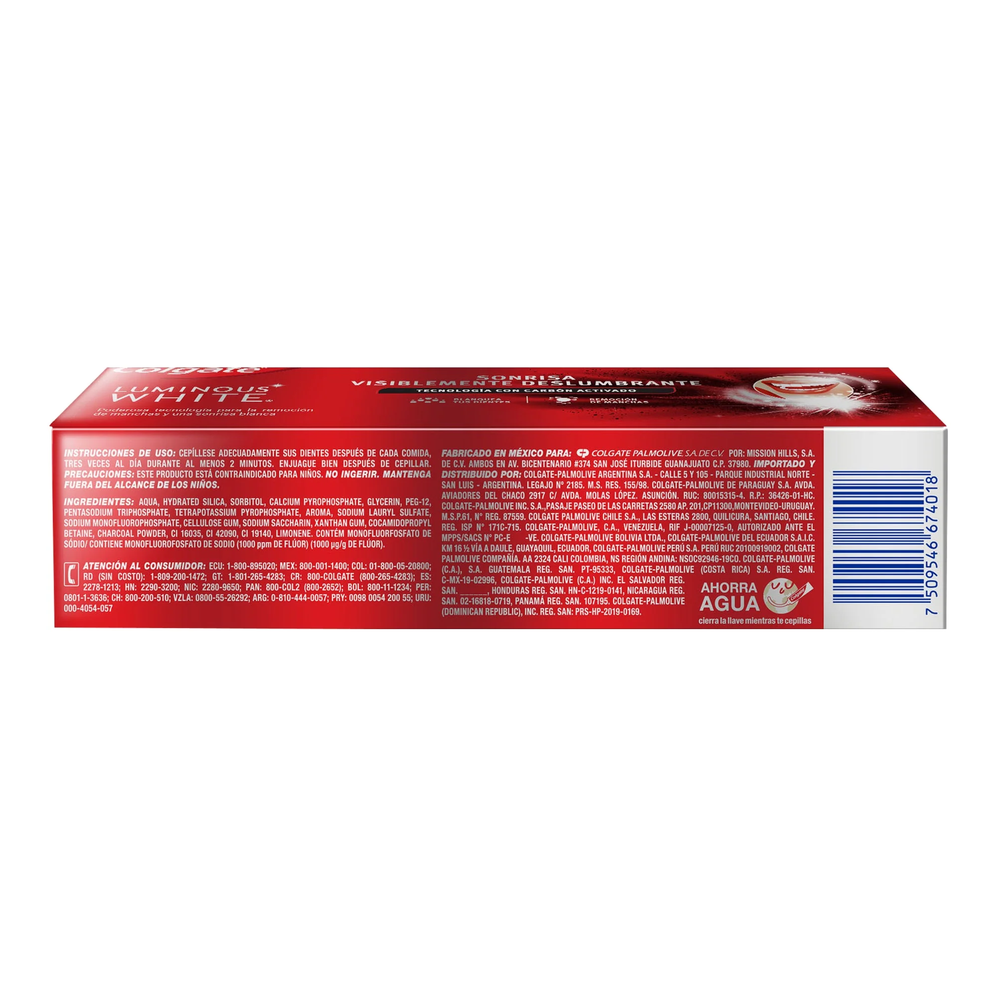 Pasta Dental Colgate Luminous White Carbón Activado 60 ml - Imagen 3