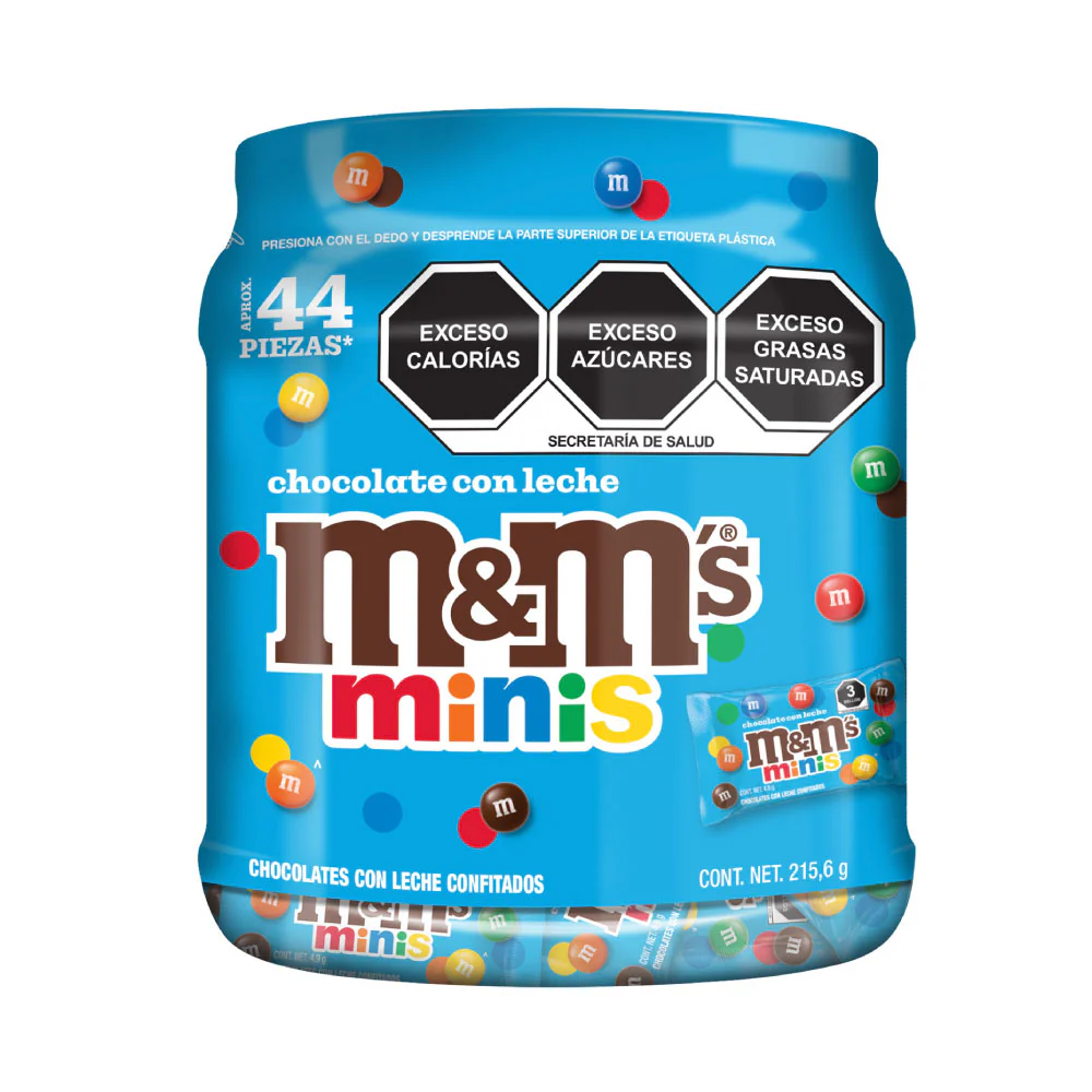 M & M Choc Vitro Mini Triangulo 44pz de 4.9gr